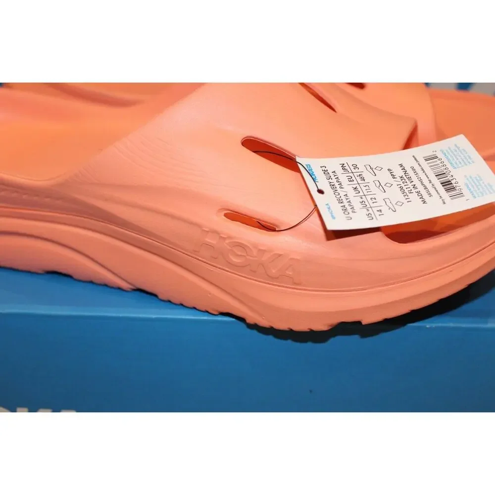 HOKA Men's U Ora Recovery Slide 3 Sandal‎ Papaya NWOB SZ 12